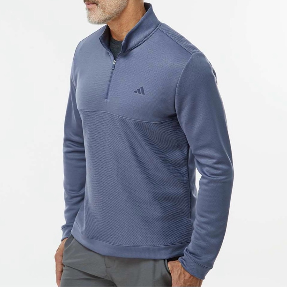 Adidas Men’s Ultimate365 Textured Quarter-Zip Golf Pullover Shirt New